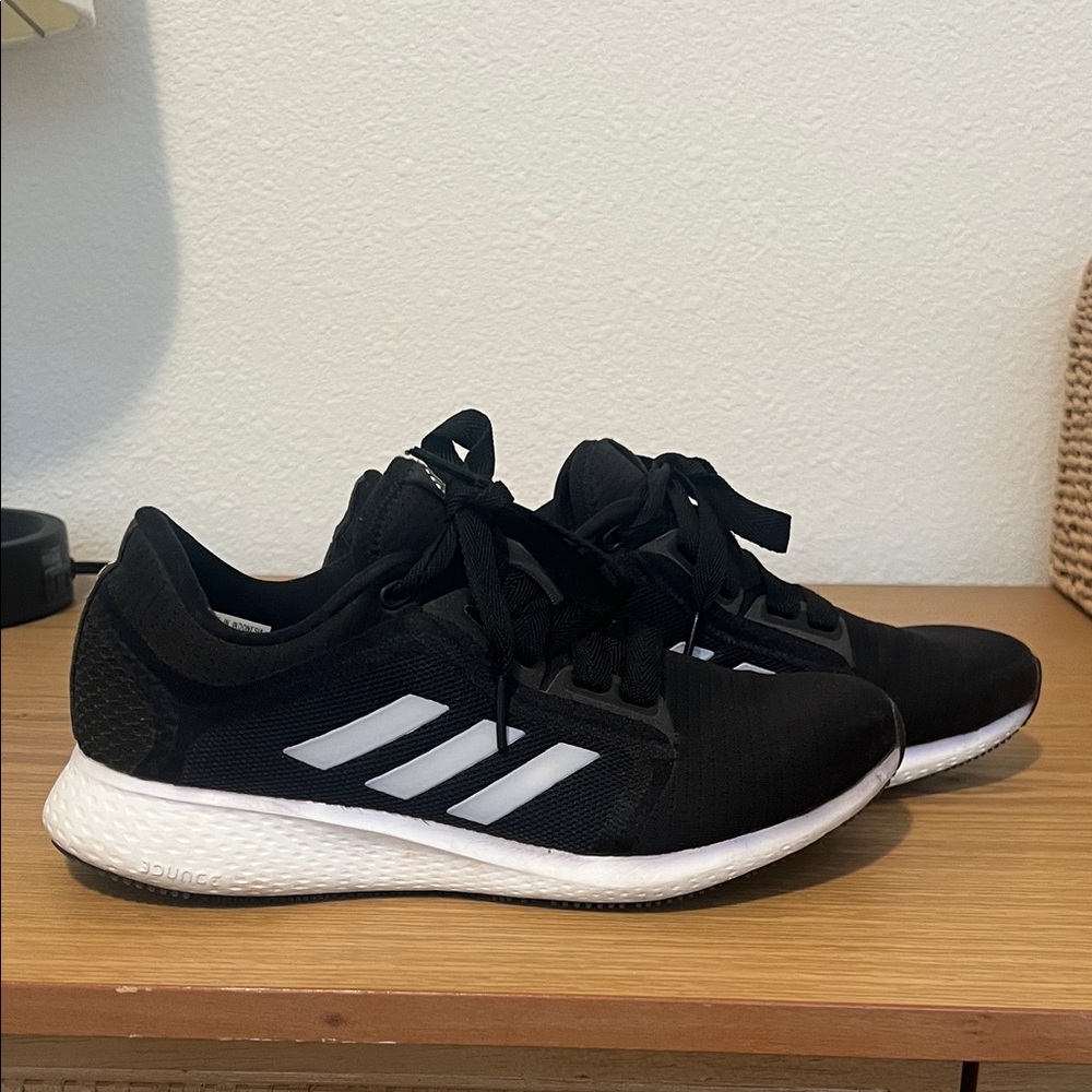 Adidas Black Running Shoes with White Stripes